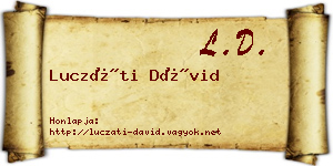 Luczáti Dávid névjegykártya